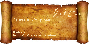 Justus Ágnes névjegykártya